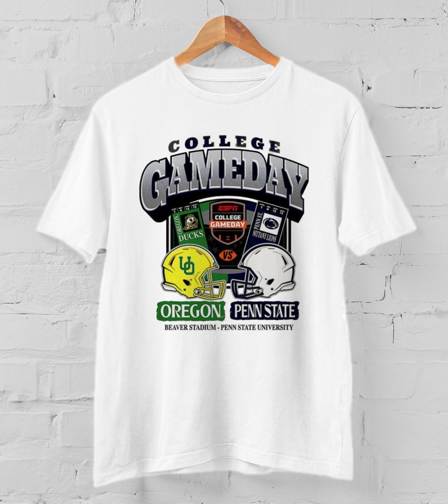 ESPN College Gameday Oregon Ducks Vs Penn State Nittany Lions Helmet Matchup T-Shirt