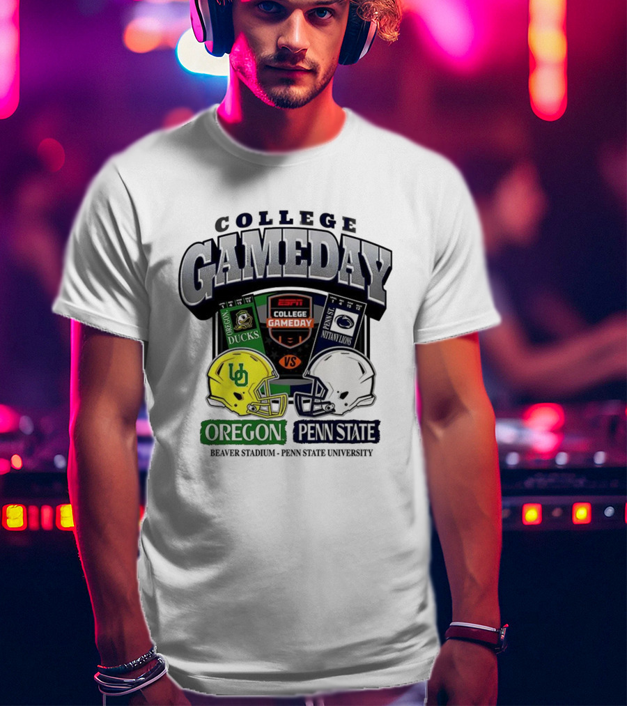 ESPN College Gameday Oregon Ducks Vs Penn State Nittany Lions Helmet Matchup T-Shirt