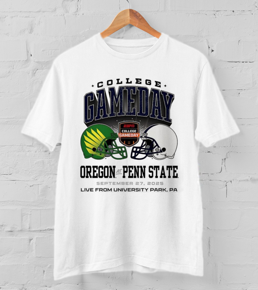 Gameday Oregon Ducks Vs Penn State Nittany Lions ESPN College Football 2025 Helmet Showdown T-Shirt