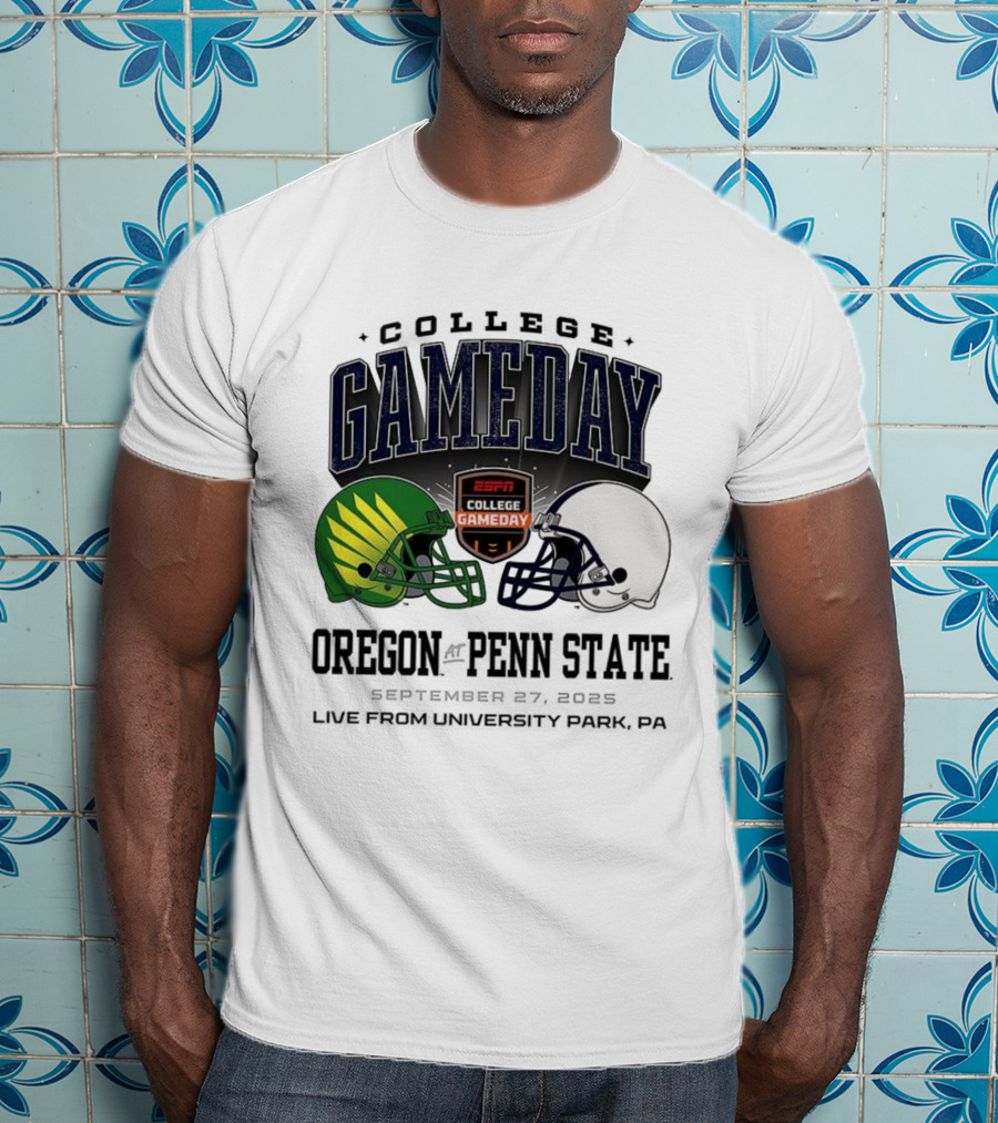 Gameday Oregon Ducks Vs Penn State Nittany Lions ESPN College Football 2025 Helmet Showdown T-Shirt