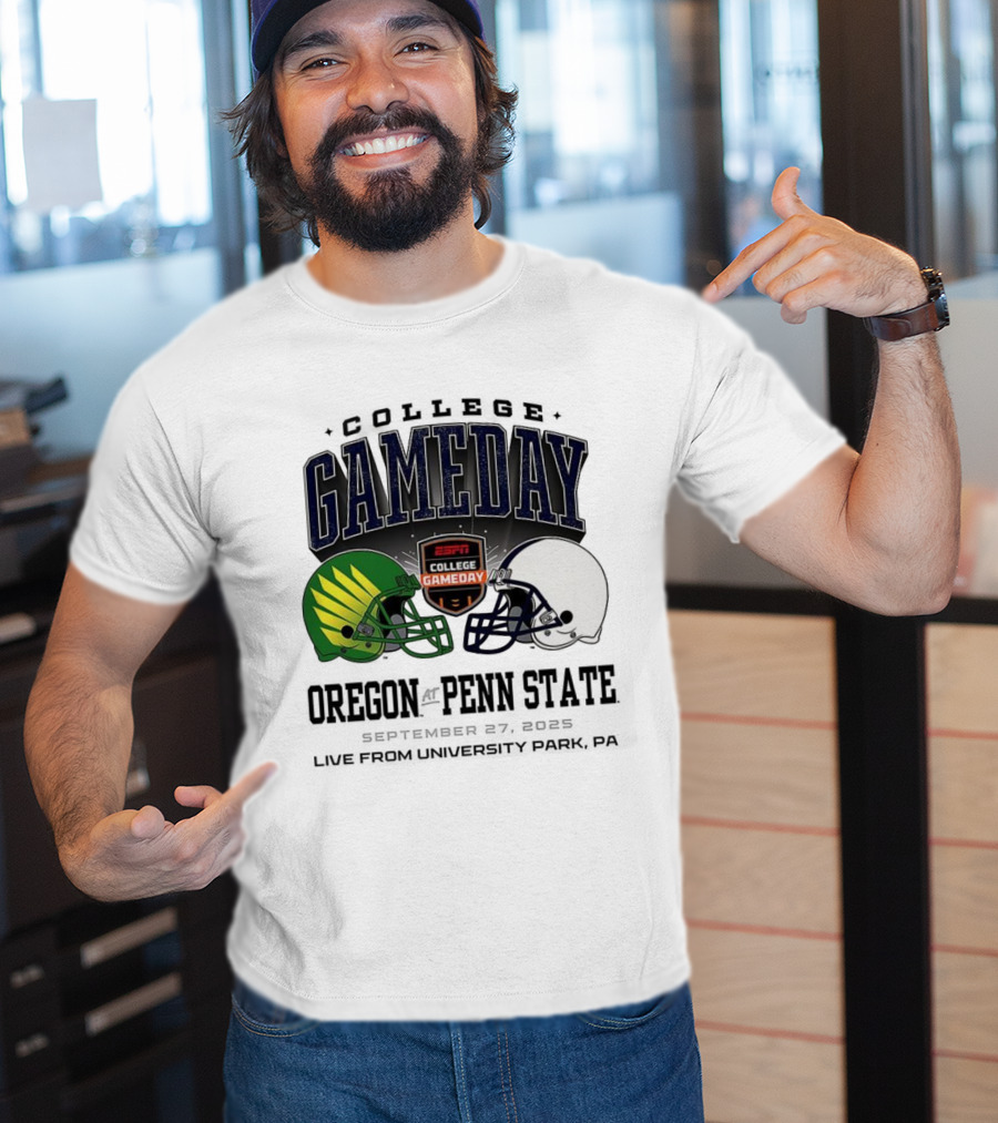 Gameday Oregon Ducks Vs Penn State Nittany Lions ESPN College Football 2025 Helmet Showdown T-Shirt