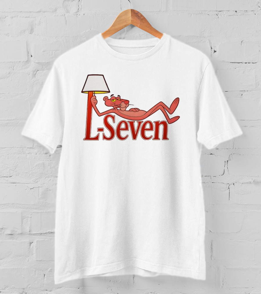 L-Seven Pink Panther Relaxing With Lamp Icon T-Shirt
