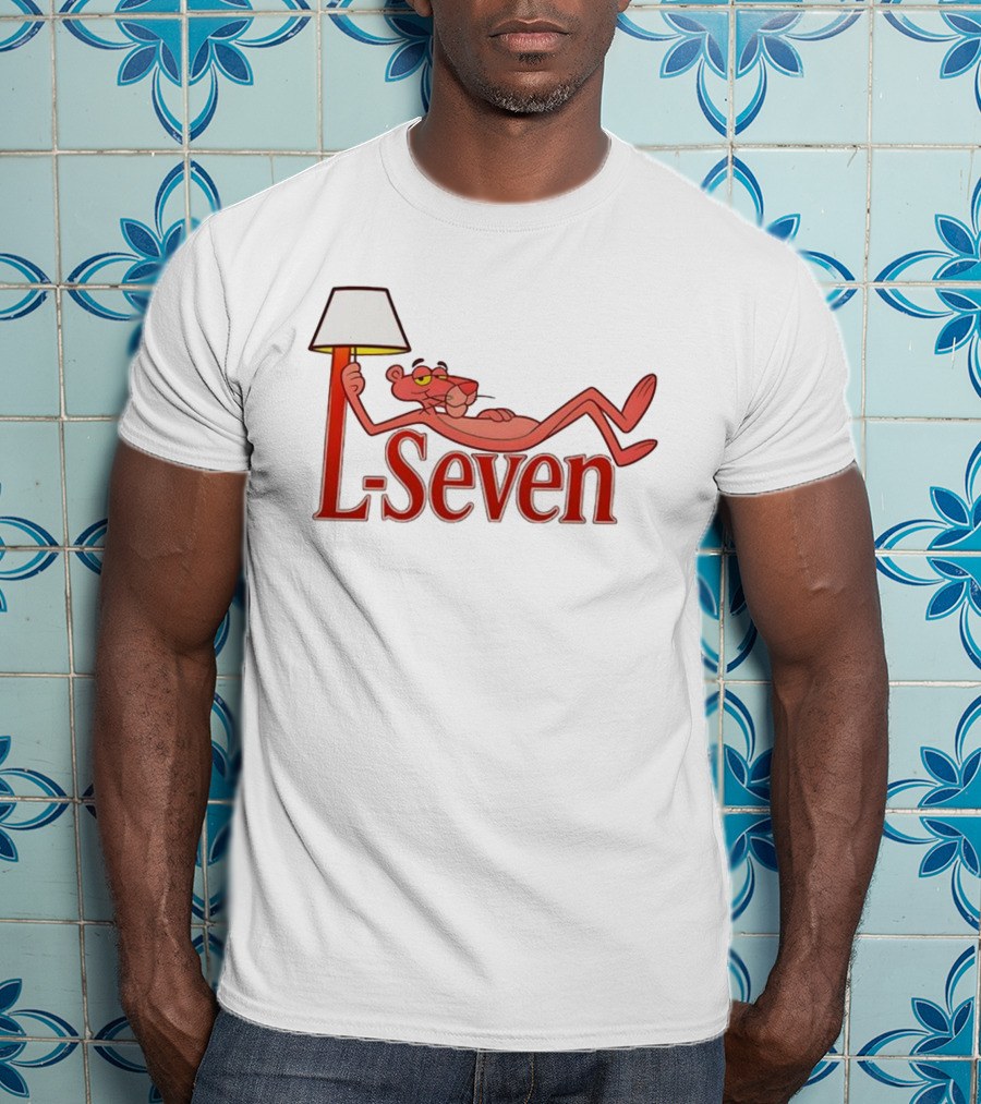 L-Seven Pink Panther Relaxing With Lamp Icon T-Shirt