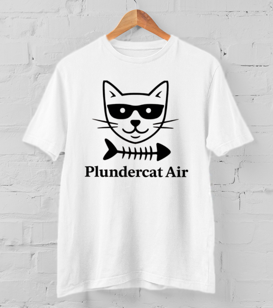 Plundercat Air Cat Glasses Fishbone T-Shirt