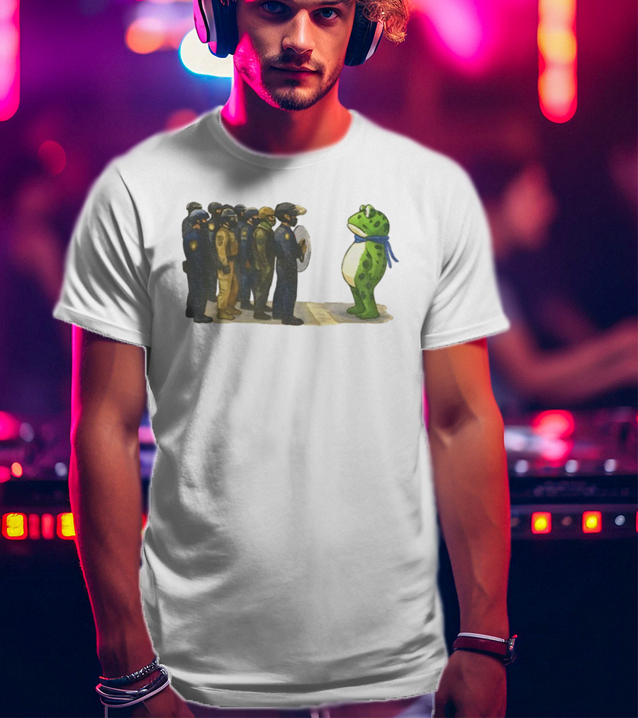 Portland Freedom Frog Anti Ice Resistance Protest Scene T-Shirt