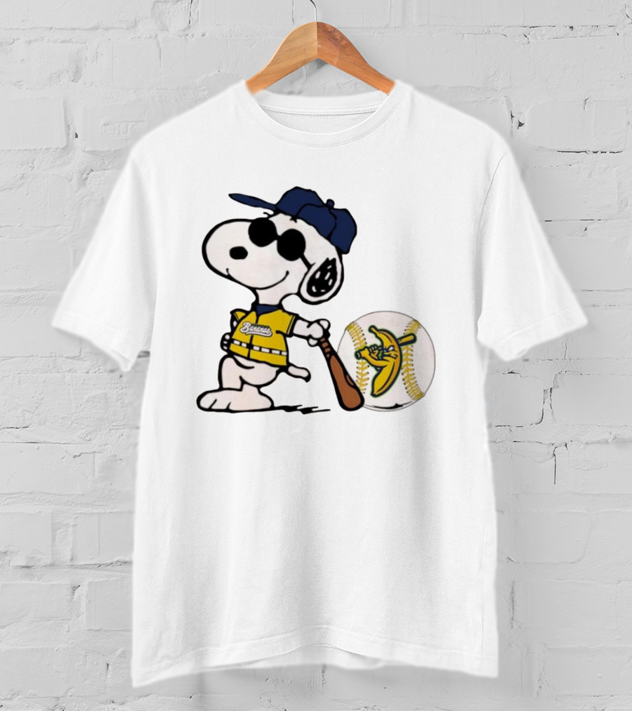 Snoopy Savannah Bananas Baseball Team Collaboration Yellow Jersey Peanuts Character T-Shirt