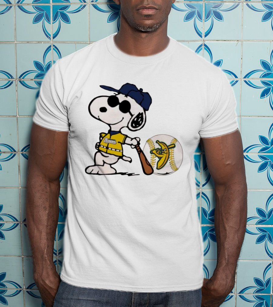 Snoopy Savannah Bananas Baseball Team Collaboration Yellow Jersey Peanuts Character T-Shirt