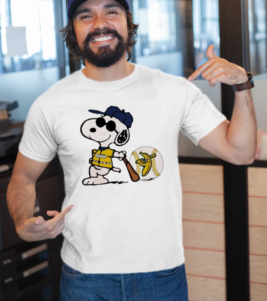Snoopy Savannah Bananas Baseball Team Collaboration Yellow Jersey Peanuts Character T-Shirt