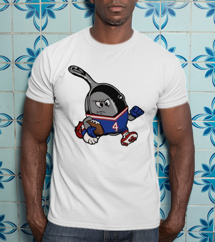 Buffalo Bills Football Pan Character Running With Ball NFL Team Spirit T-Shirt