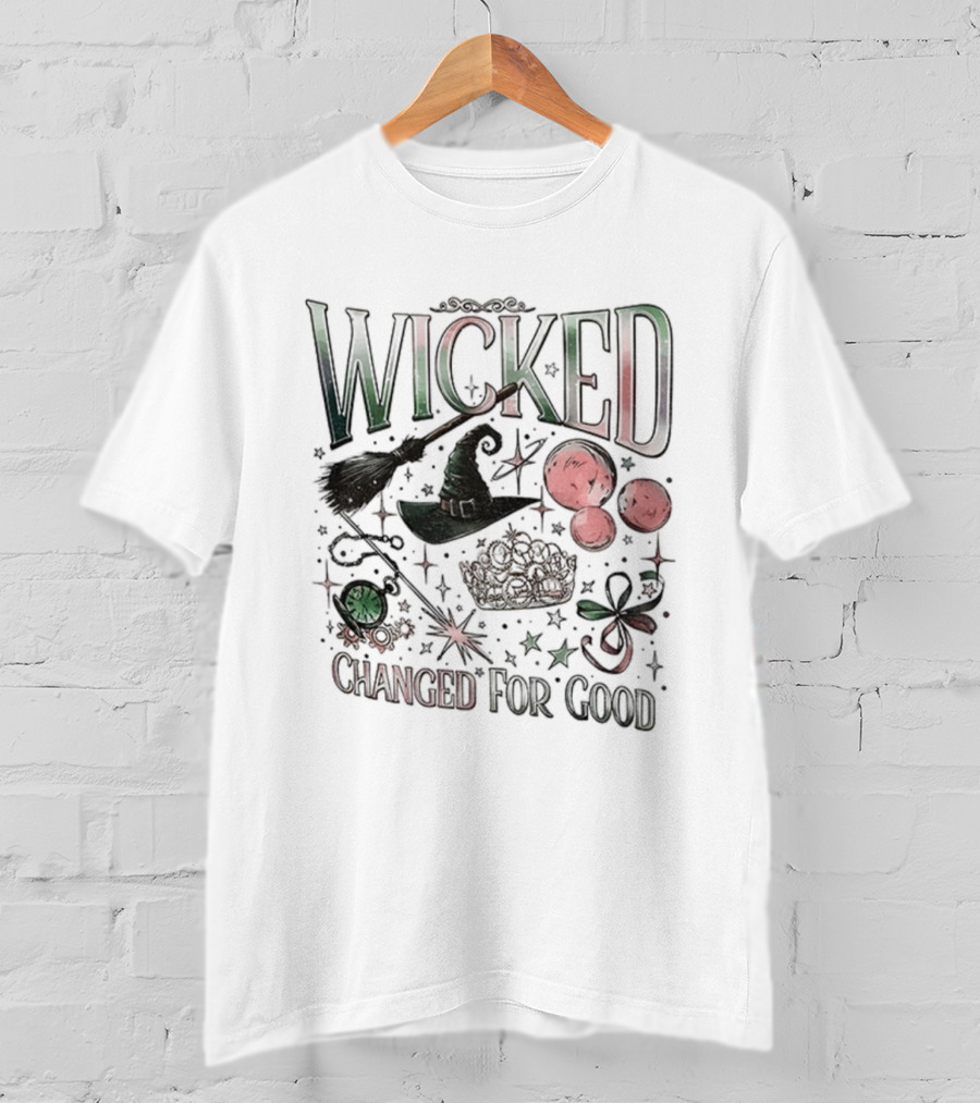 Wicked Changed For Good Unlimited Witch Hat Broomstick And Wand T-Shirt