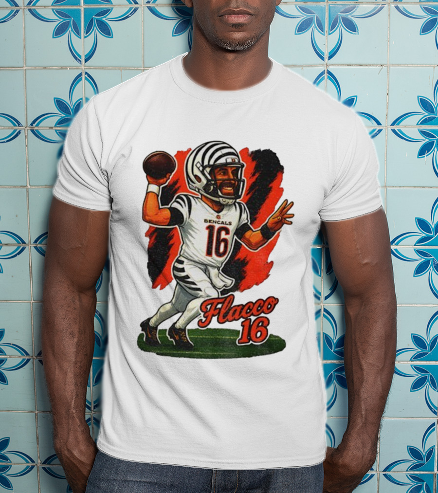Flacco 16 Bengals Cartoon Caricature T-Shirt