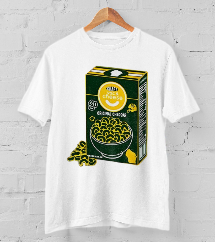 Green Bay Kraft Mac And Cheese Original Cheddar Retro Packers Fan Art T-Shirt