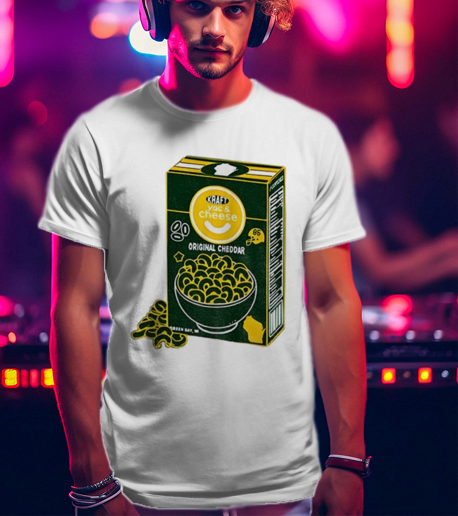Green Bay Kraft Mac And Cheese Original Cheddar Retro Packers Fan Art T-Shirt