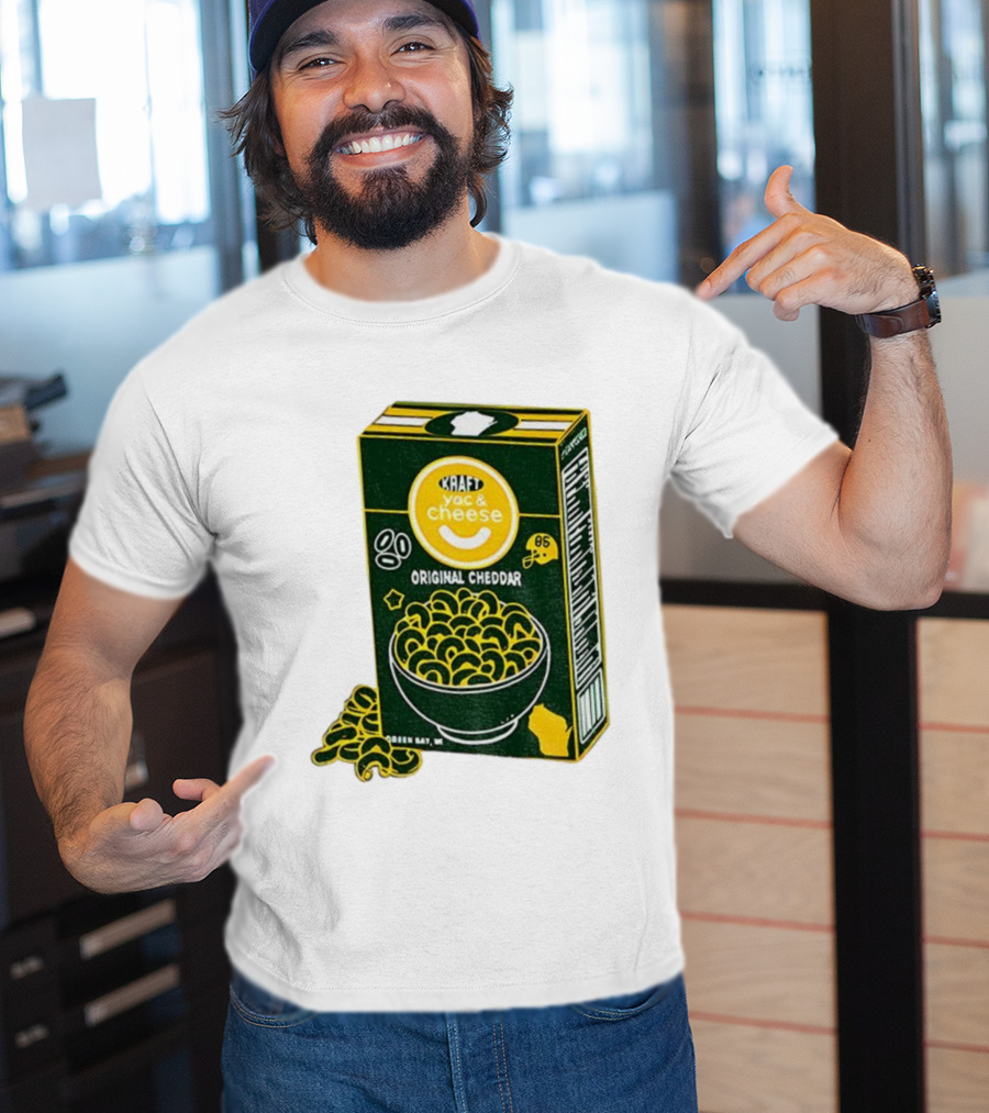 Green Bay Kraft Mac And Cheese Original Cheddar Retro Packers Fan Art T-Shirt