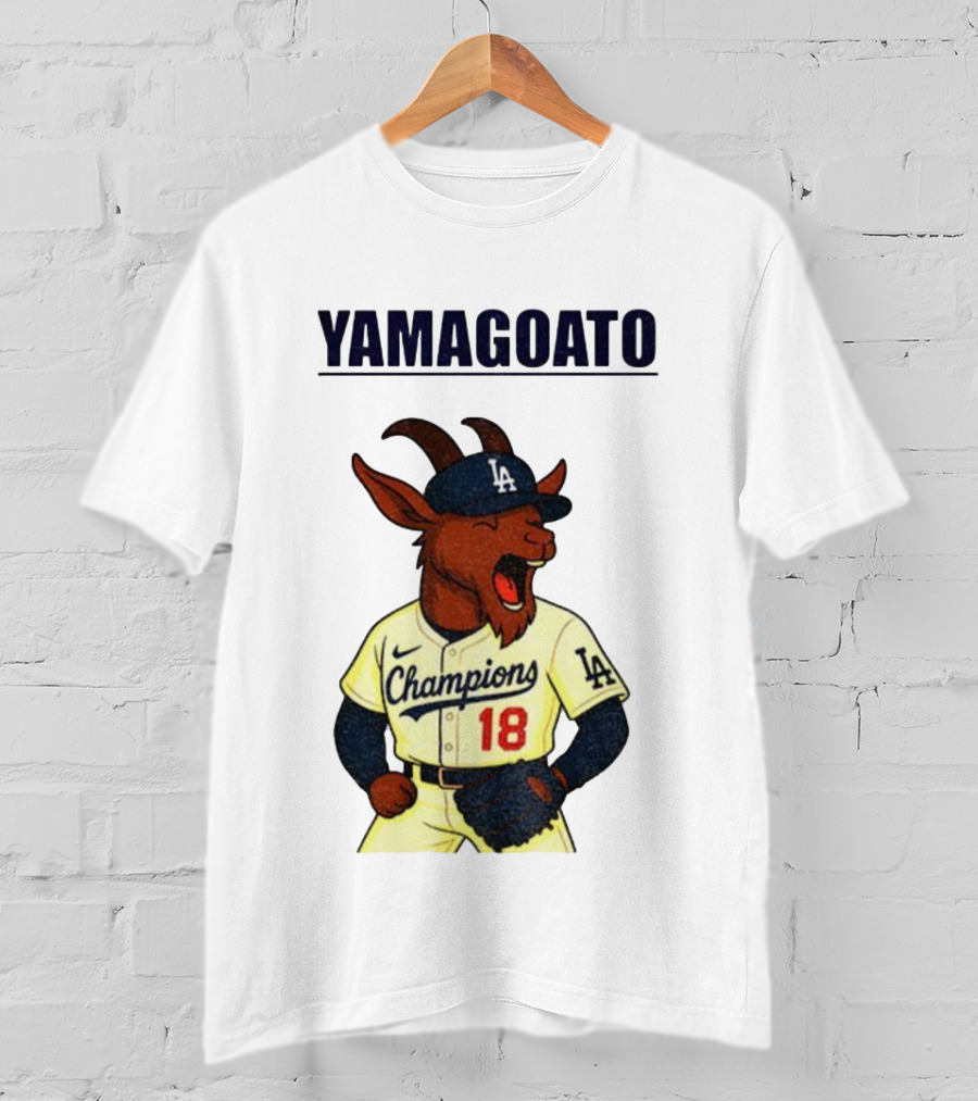 Yamagoato Yoshinobu Yamamoto 18 Champions Los Angeles Dodgers MLB Baseball T-Shirt