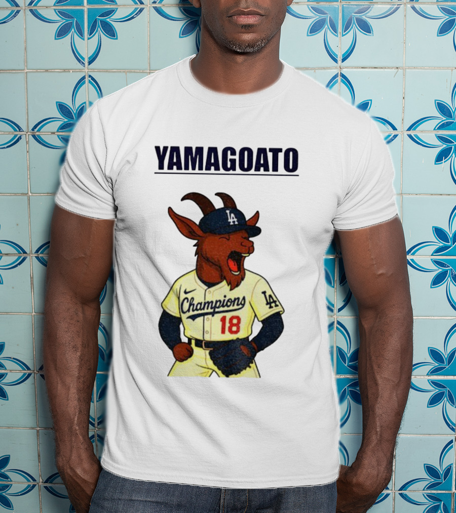 Yamagoato Yoshinobu Yamamoto 18 Champions Los Angeles Dodgers MLB Baseball T-Shirt
