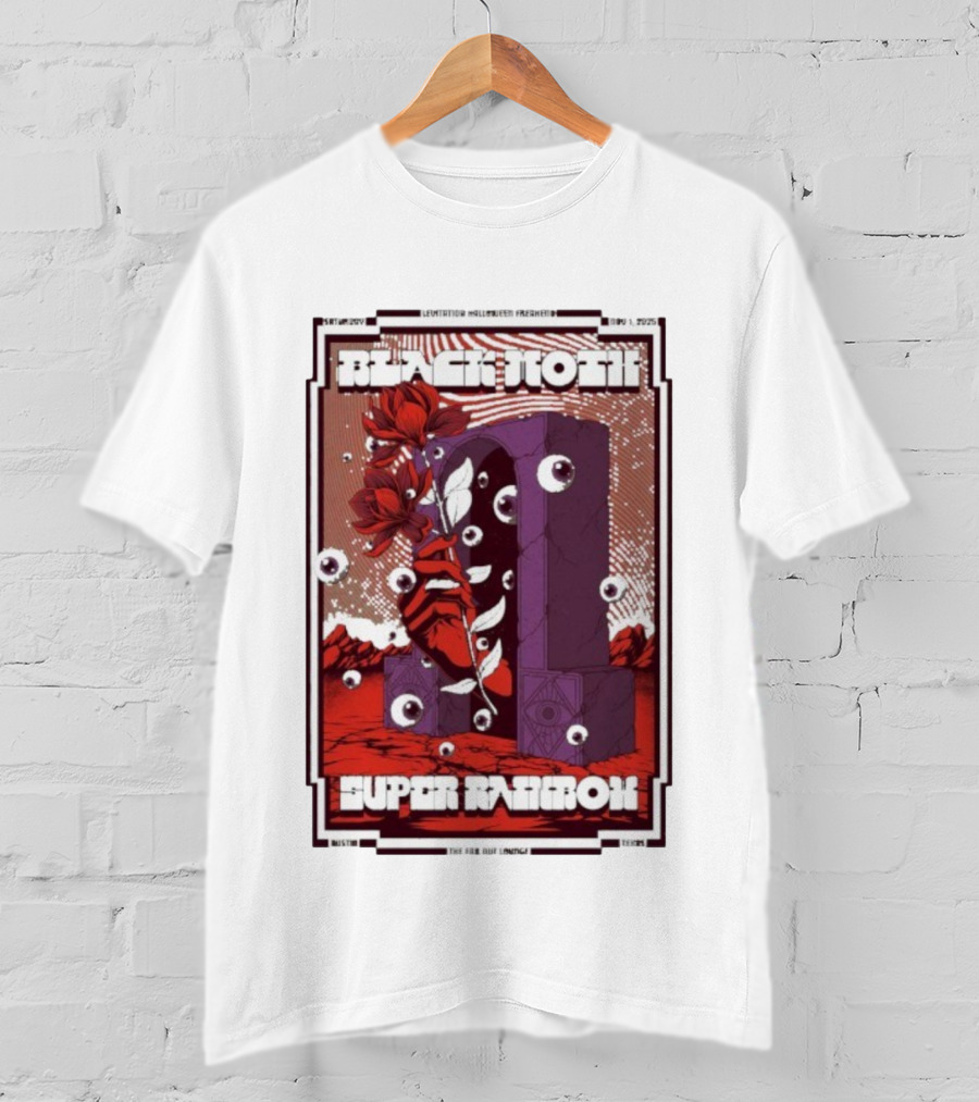 Levitational Hallucination Austin Black Moth Super Rainbow Event Nov 1 2025 T-Shirt