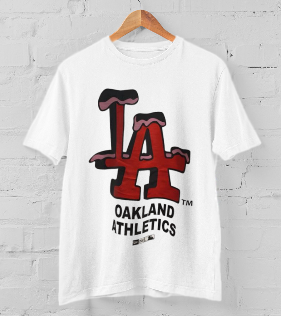 Los Angeles Dodgers Oakland Athletics Snow-Capped Letters T-Shirt