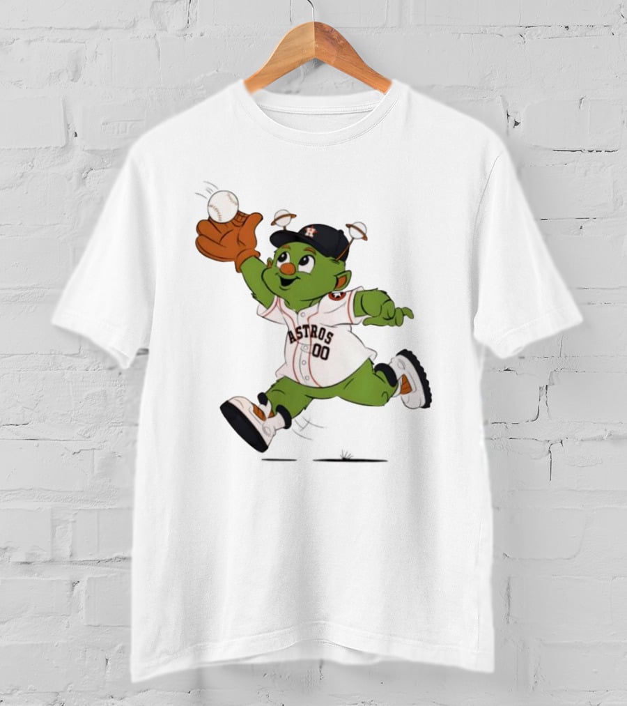 Houston Astros Orbit Mascot Catching Baseball T-Shirt