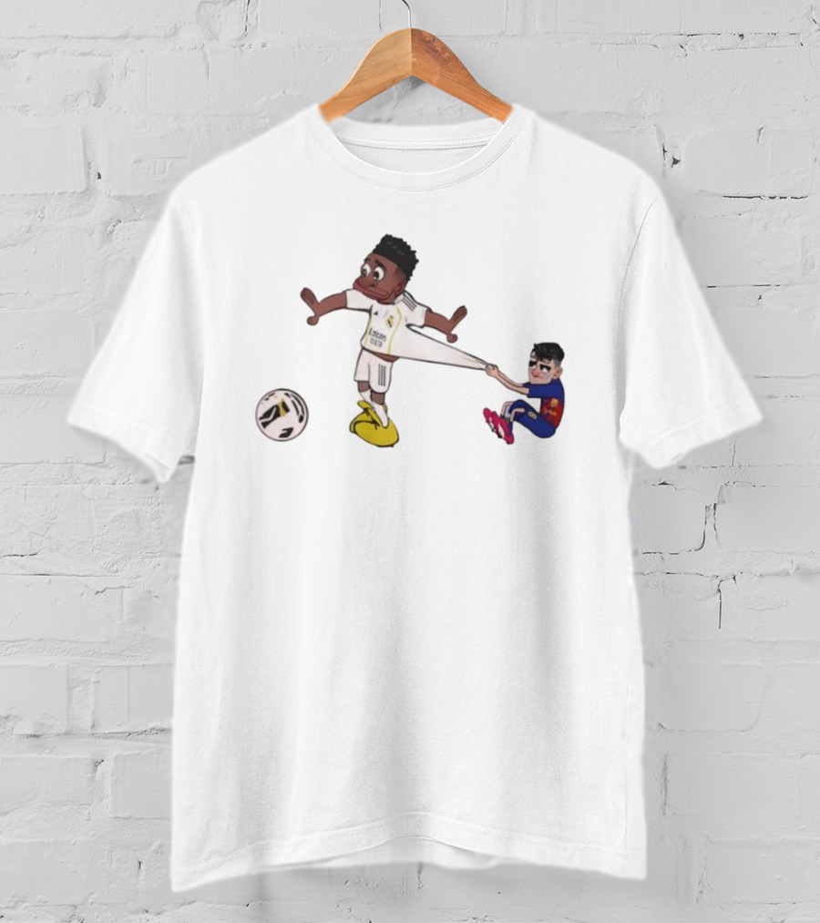 Real Madrid Barcelona Pedri Pulling Vini Football Humor T-Shirt
