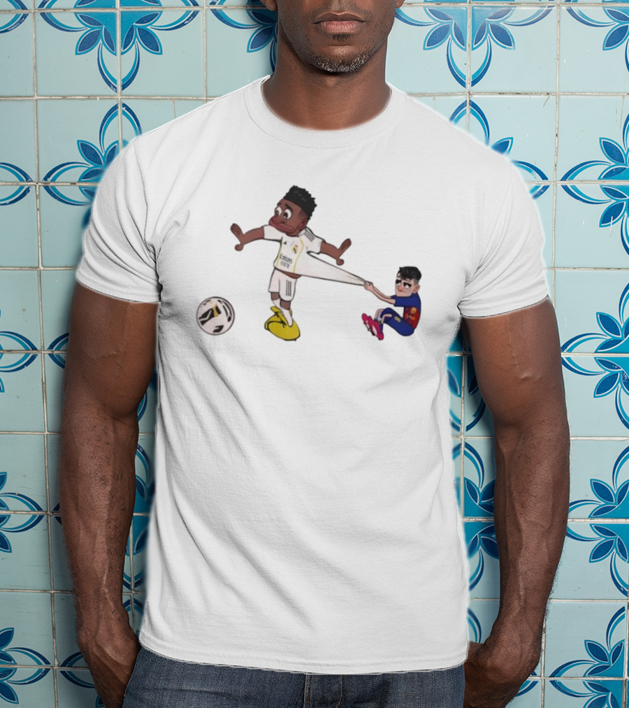 Real Madrid Barcelona Pedri Pulling Vini Football Humor T-Shirt
