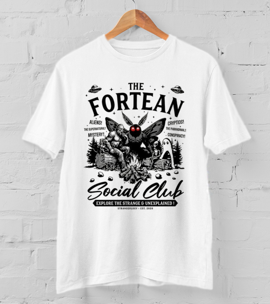 The Fortean Social Club Aliens UFOs Cryptids Myths Mystery Conspiracy T-Shirt