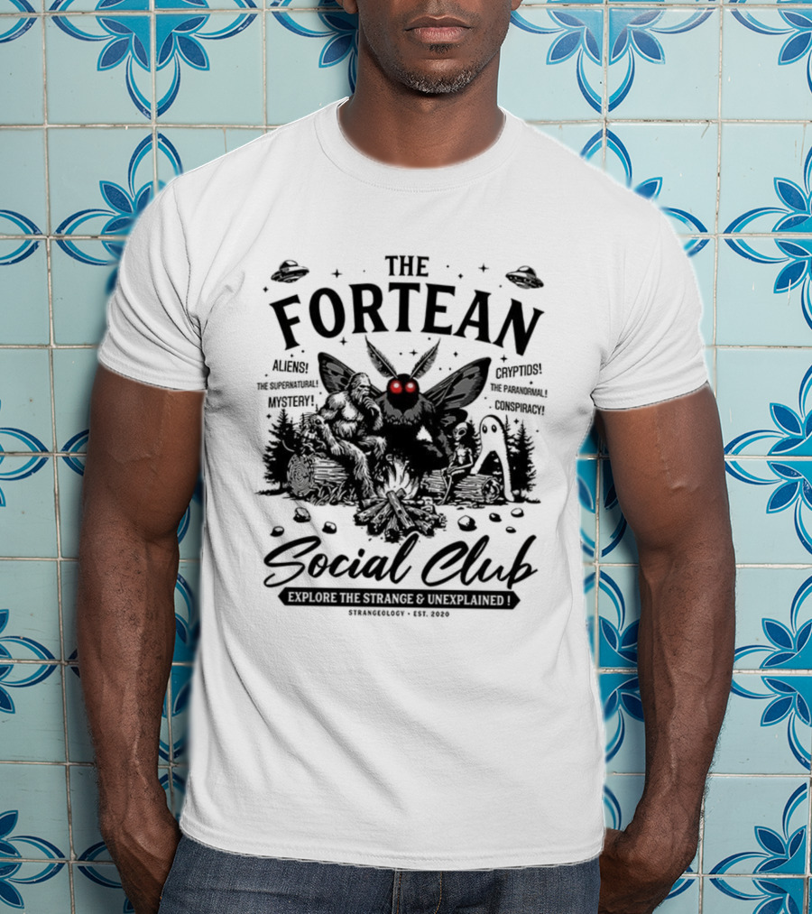 The Fortean Social Club Aliens UFOs Cryptids Myths Mystery Conspiracy T-Shirt