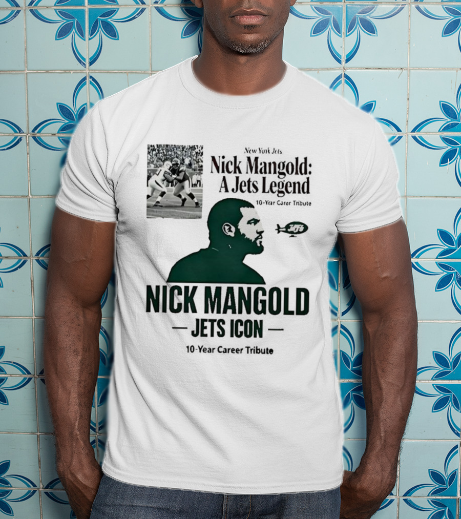 Nick Mangold Jets Icon 10-Year Career Tribute NFL Legend T-Shirt