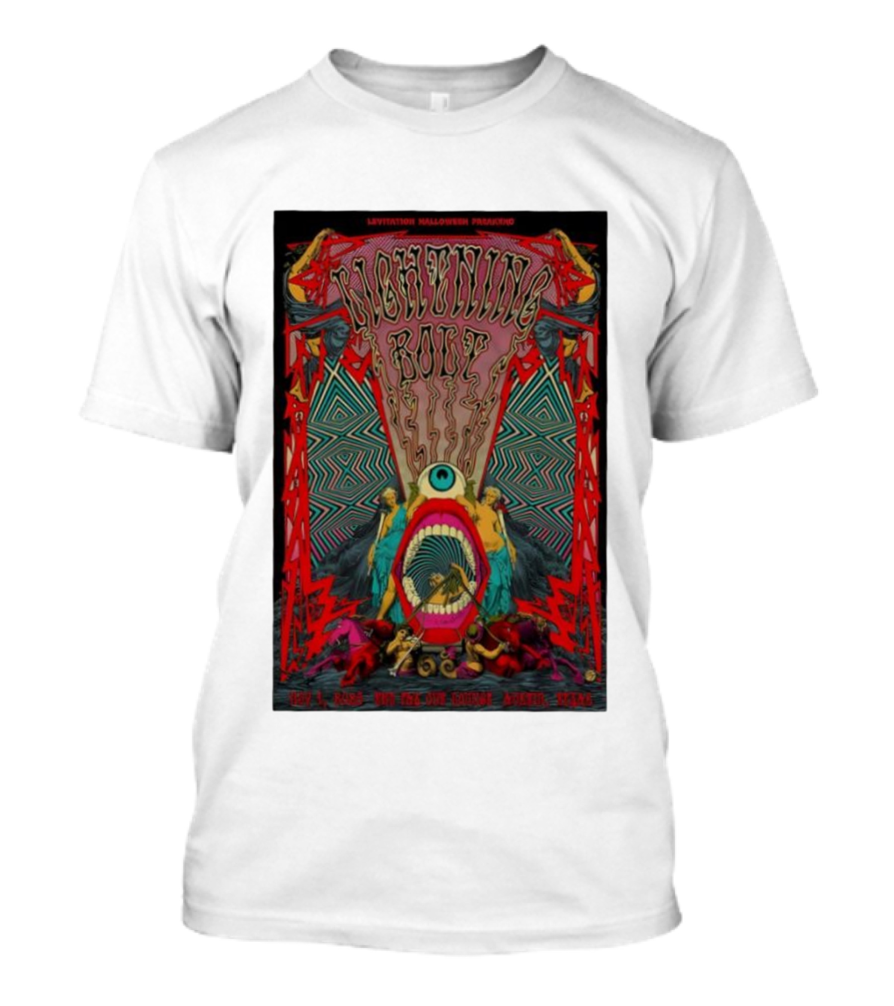 Levitation Halloween Fracas Lightning Bolt Nov 1 2025 Empire Austin Texas T-Shirt
