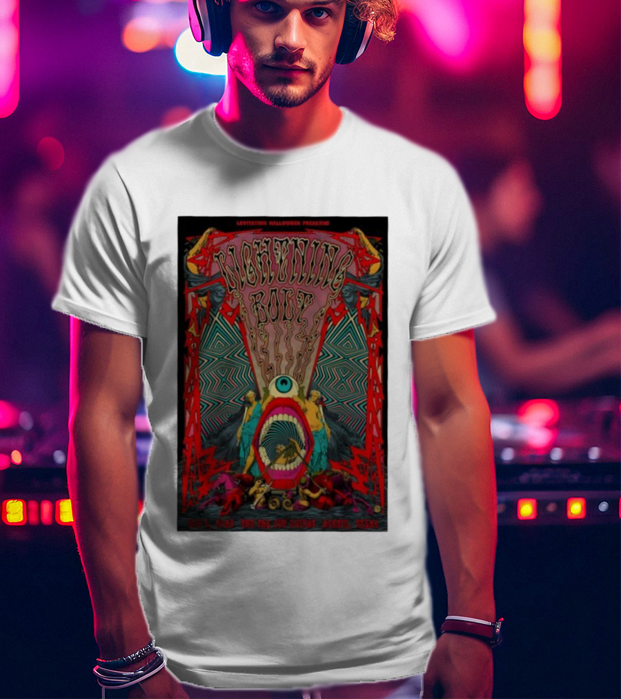 Levitation Halloween Fracas Lightning Bolt Nov 1 2025 Empire Austin Texas T-Shirt