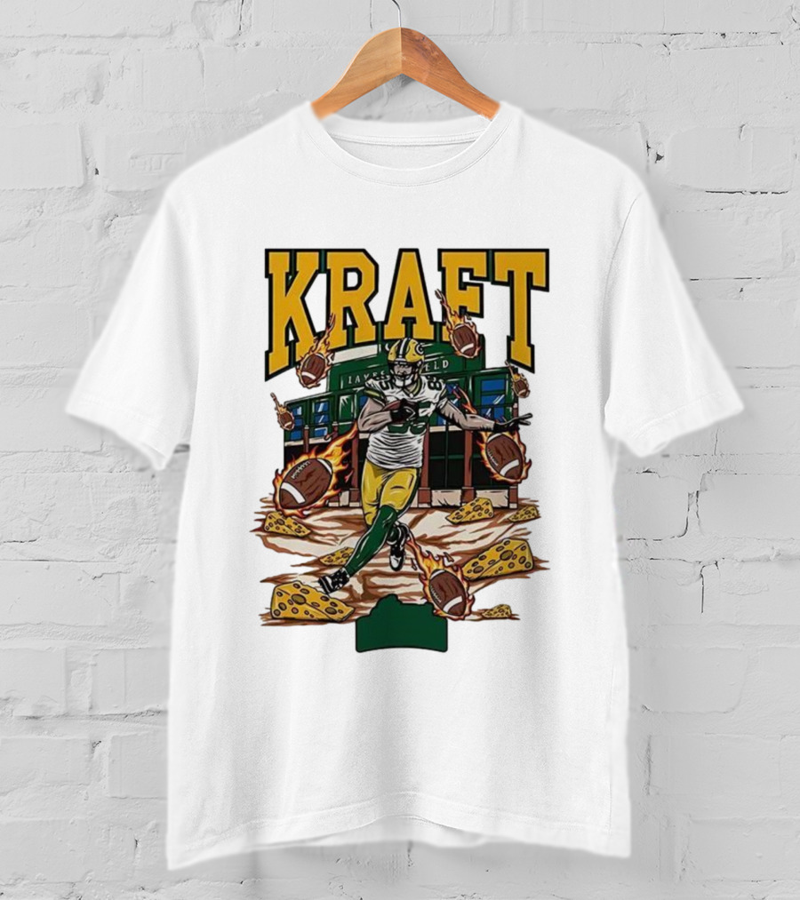 Kraft Green Bay Packers Lambeau Field Football Cheese T-Shirt