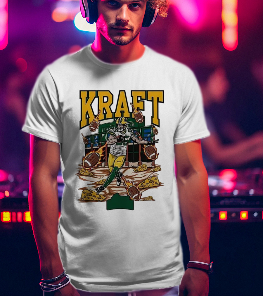 Kraft Green Bay Packers Lambeau Field Football Cheese T-Shirt