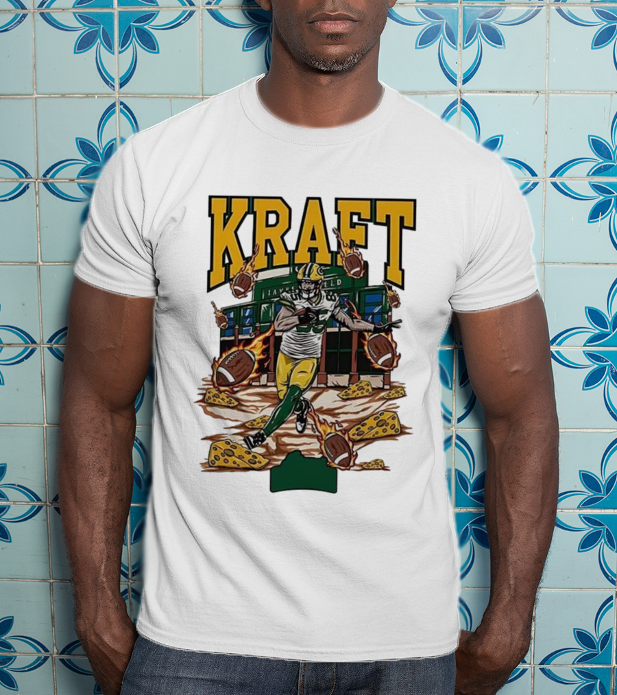Kraft Green Bay Packers Lambeau Field Football Cheese T-Shirt