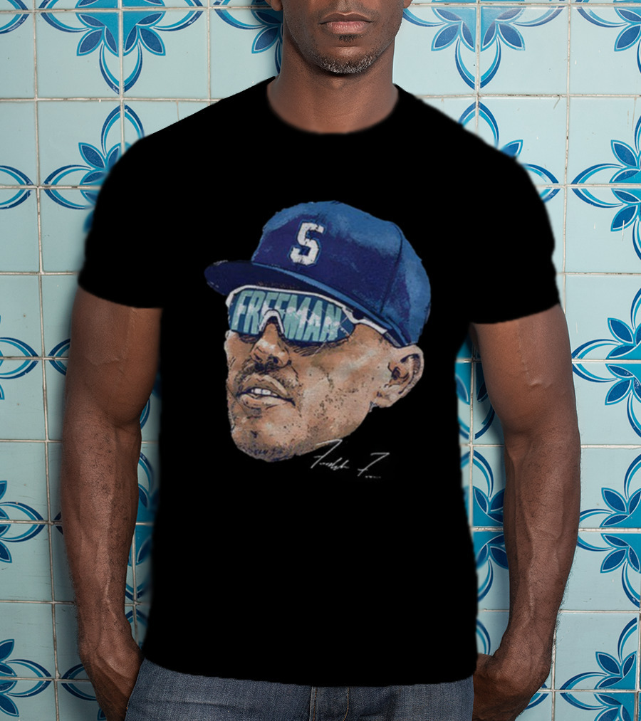 Freddie Freeman Big Face Signature 2025 Dodgers MLB Baseball World Series T-Shirt