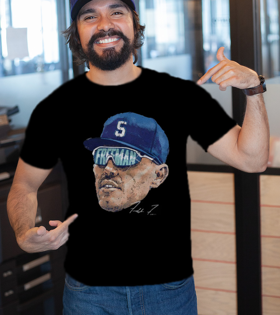 Freddie Freeman Big Face Signature 2025 Dodgers MLB Baseball World Series T-Shirt