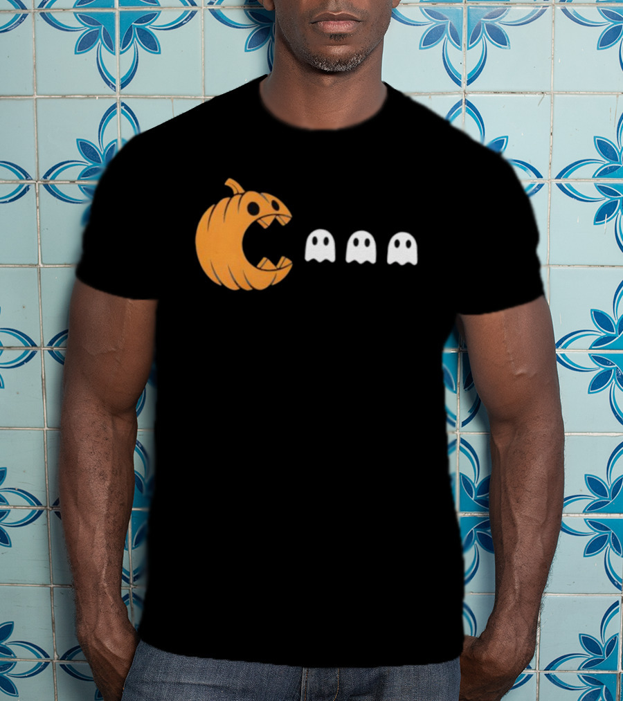 Playful Halloween Pumpkin Ghost Muncher T-Shirt