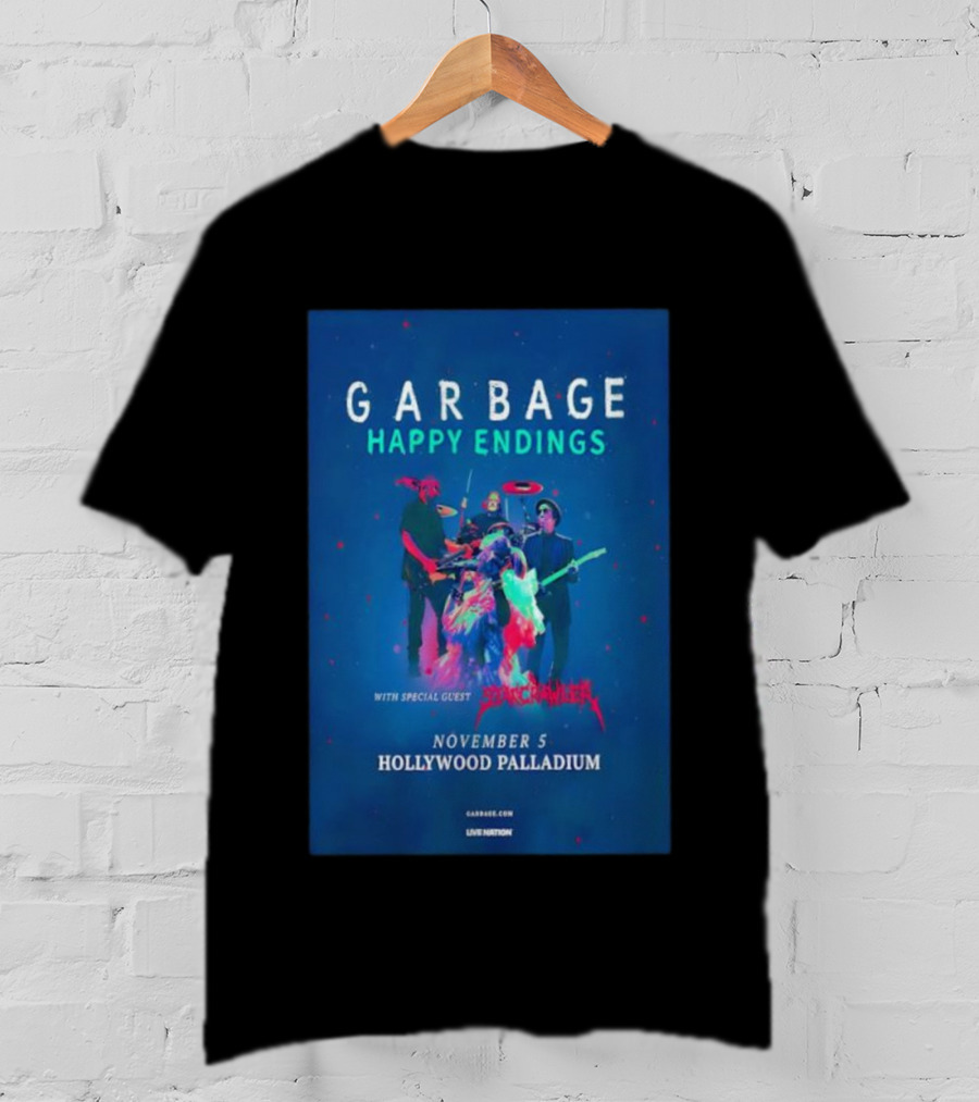 Garbage Happy Endings Tour Hollywood Palladium November 5 Special Guest Starcrawler T-Shirt