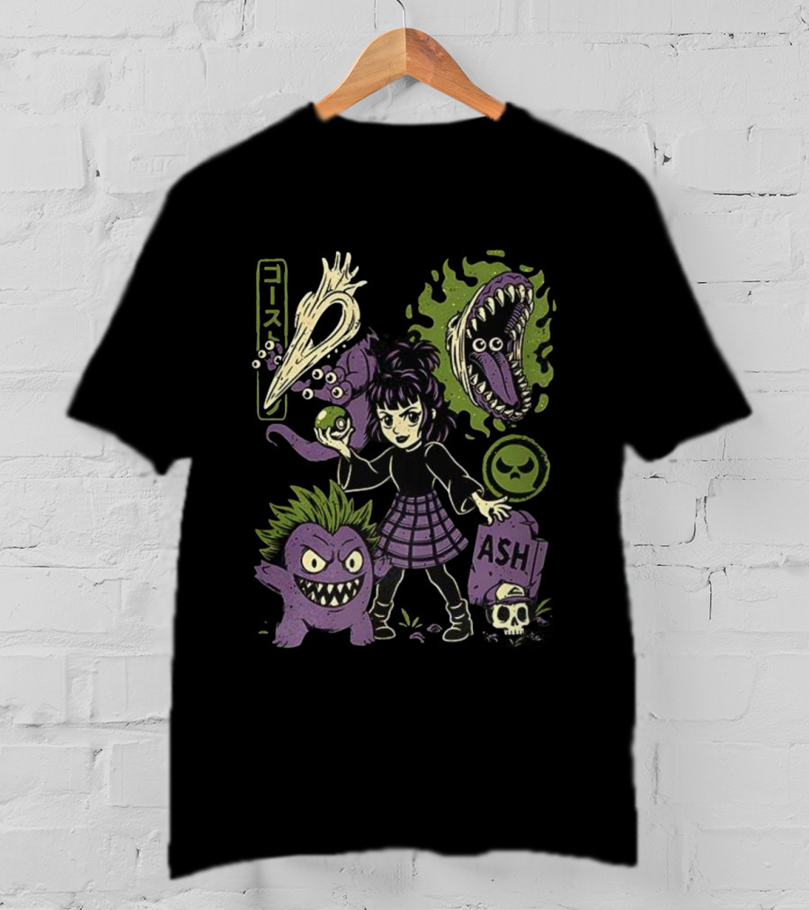 Ghost Monster Trainer Halloween Ash Tribute With Ghostly Characters T-Shirt