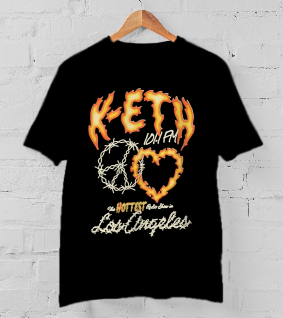K-ETH Barbed Peace Heart Flame Ed Sheeran Khalid Lyrics T-Shirt