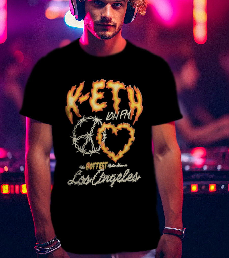 K-ETH Barbed Peace Heart Flame Ed Sheeran Khalid Lyrics T-Shirt