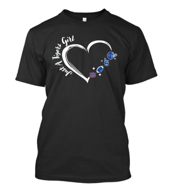 Just A Auburn Tigers Girl Heart Football Fan Icons T-Shirt