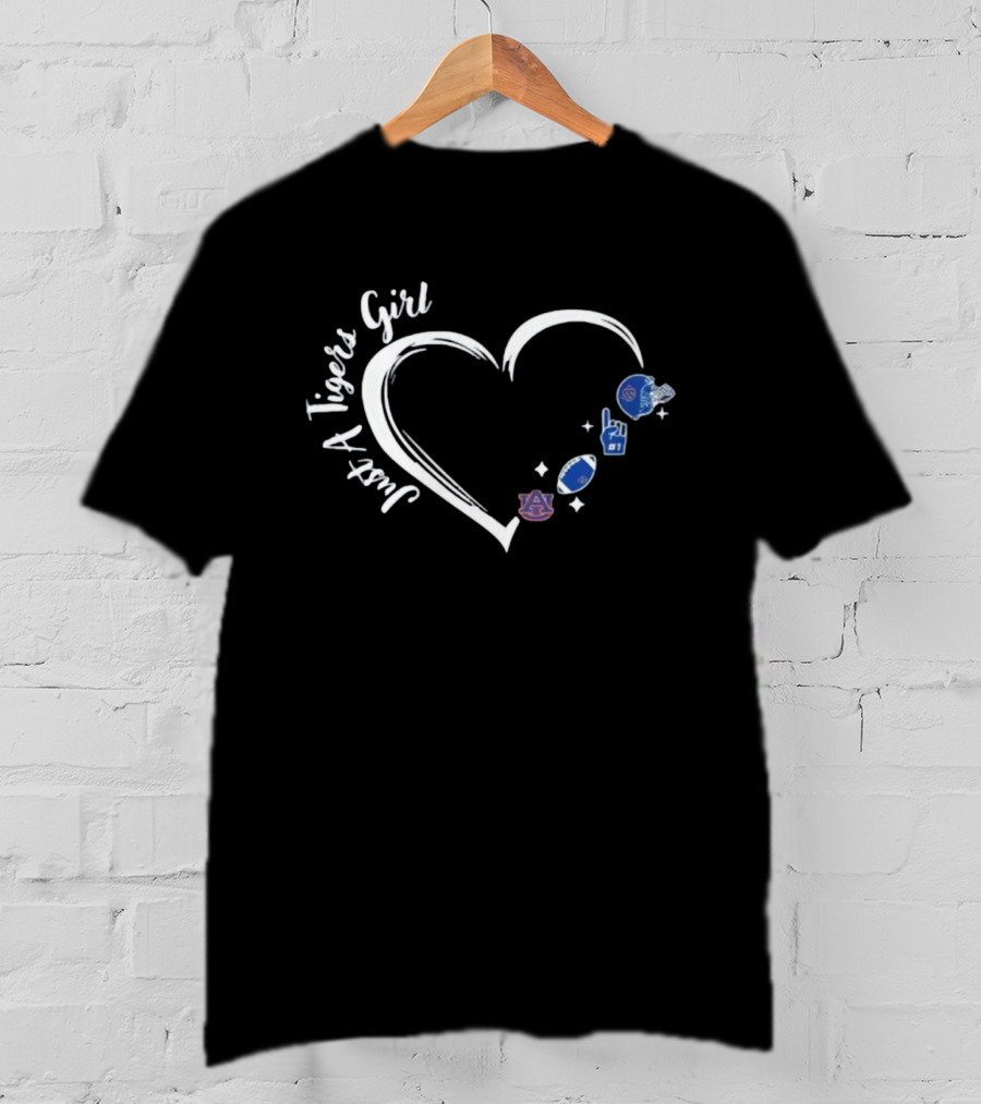 Just A Auburn Tigers Girl Heart Football Fan Icons T-Shirt
