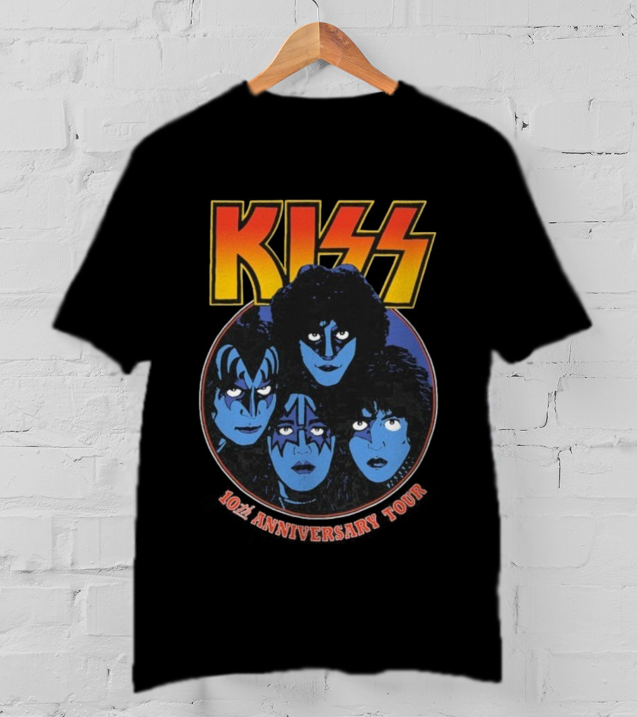 Kiss 10th Anniversary Tour Klassics 2025 Band Faces T-Shirt