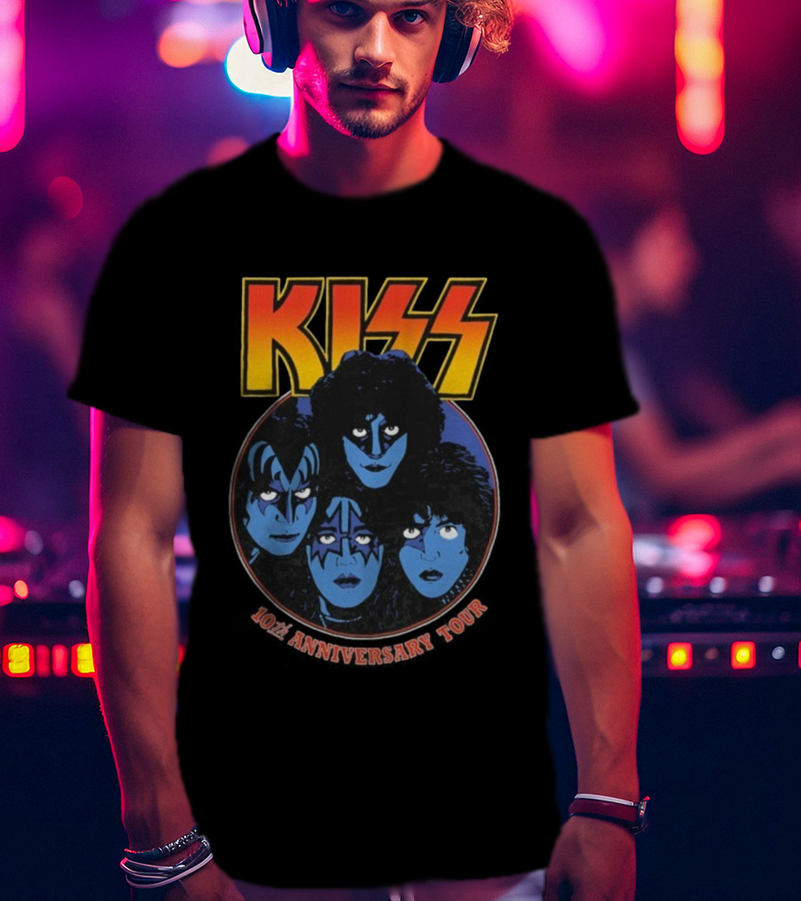 Kiss 10th Anniversary Tour Klassics 2025 Band Faces T-Shirt
