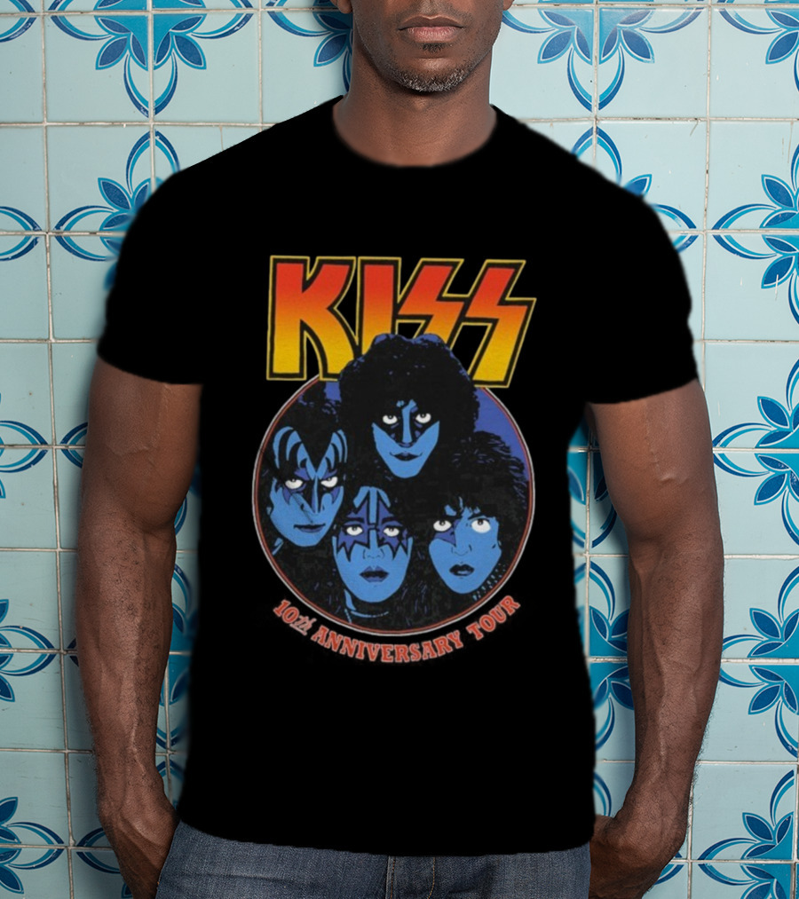 Kiss 10th Anniversary Tour Klassics 2025 Band Faces T-Shirt