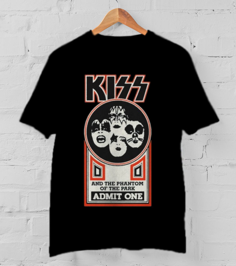 Kiss And The Phantom Of The Park Admit One Ticket Design T-Shirt