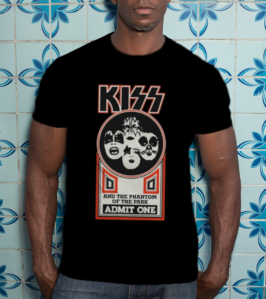 Kiss And The Phantom Of The Park Admit One Ticket Design T-Shirt