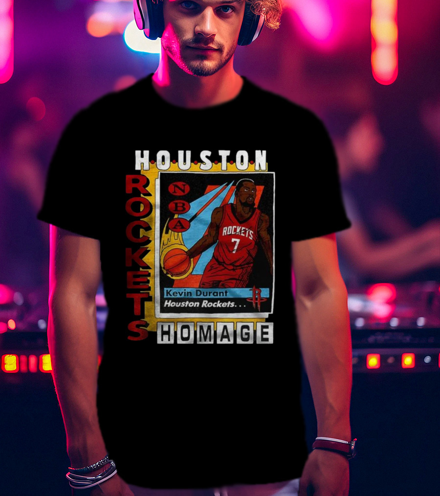 Kevin Durant Houston Rockets NBA Homage Trading Card T-Shirt