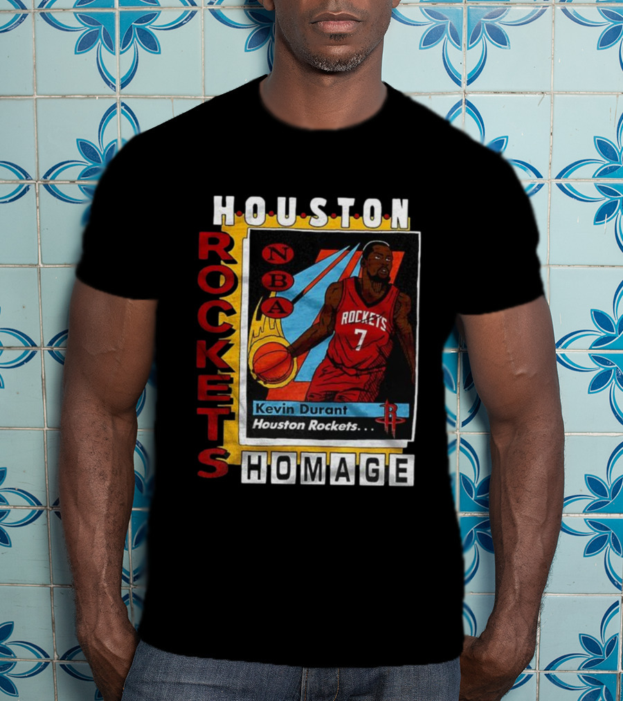 Kevin Durant Houston Rockets NBA Homage Trading Card T-Shirt