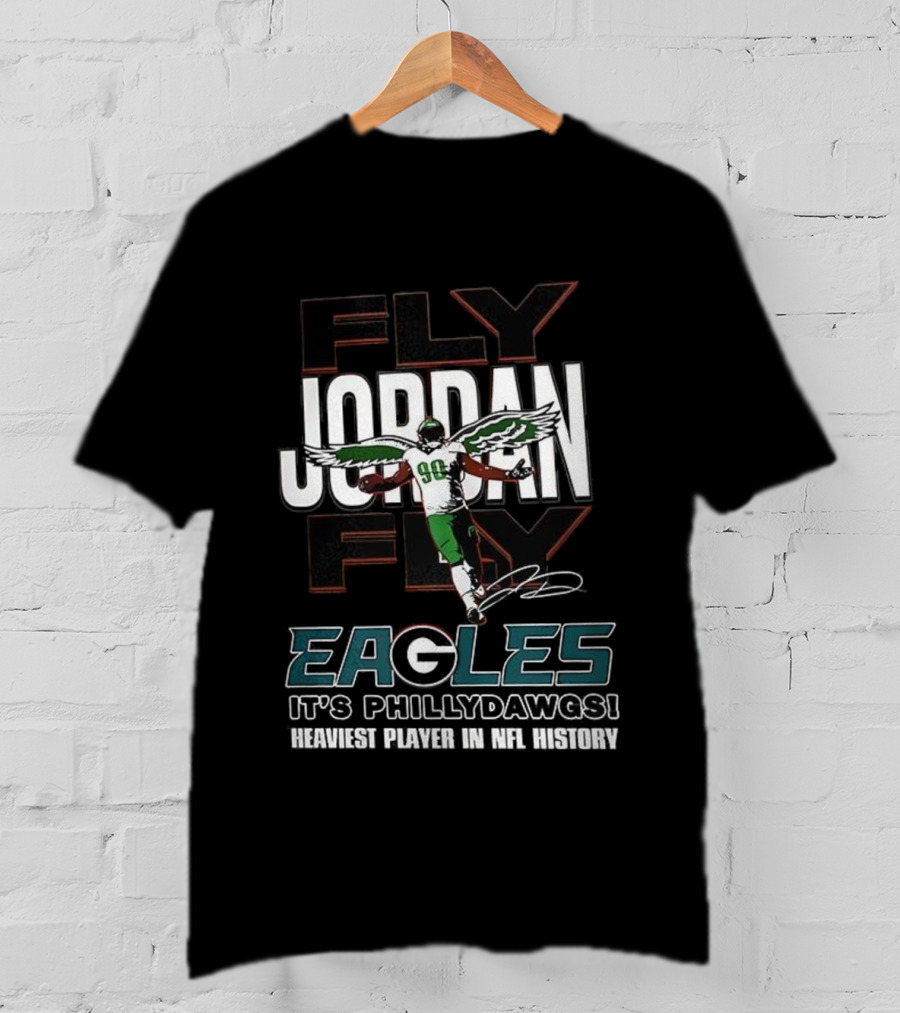Philadelphia Eagles Jordan Davis Fly Eagles Fly Philly Dawgs 90 T-Shirt